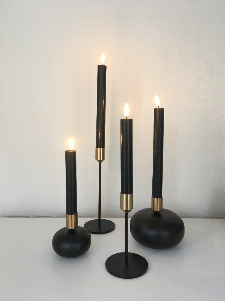 DeLuxe Homeart Real Flame Led dinerkaars wit of zwart Nieuw!, Overige materialen, Nieuw, Ophalen of Verzenden, 24 cm