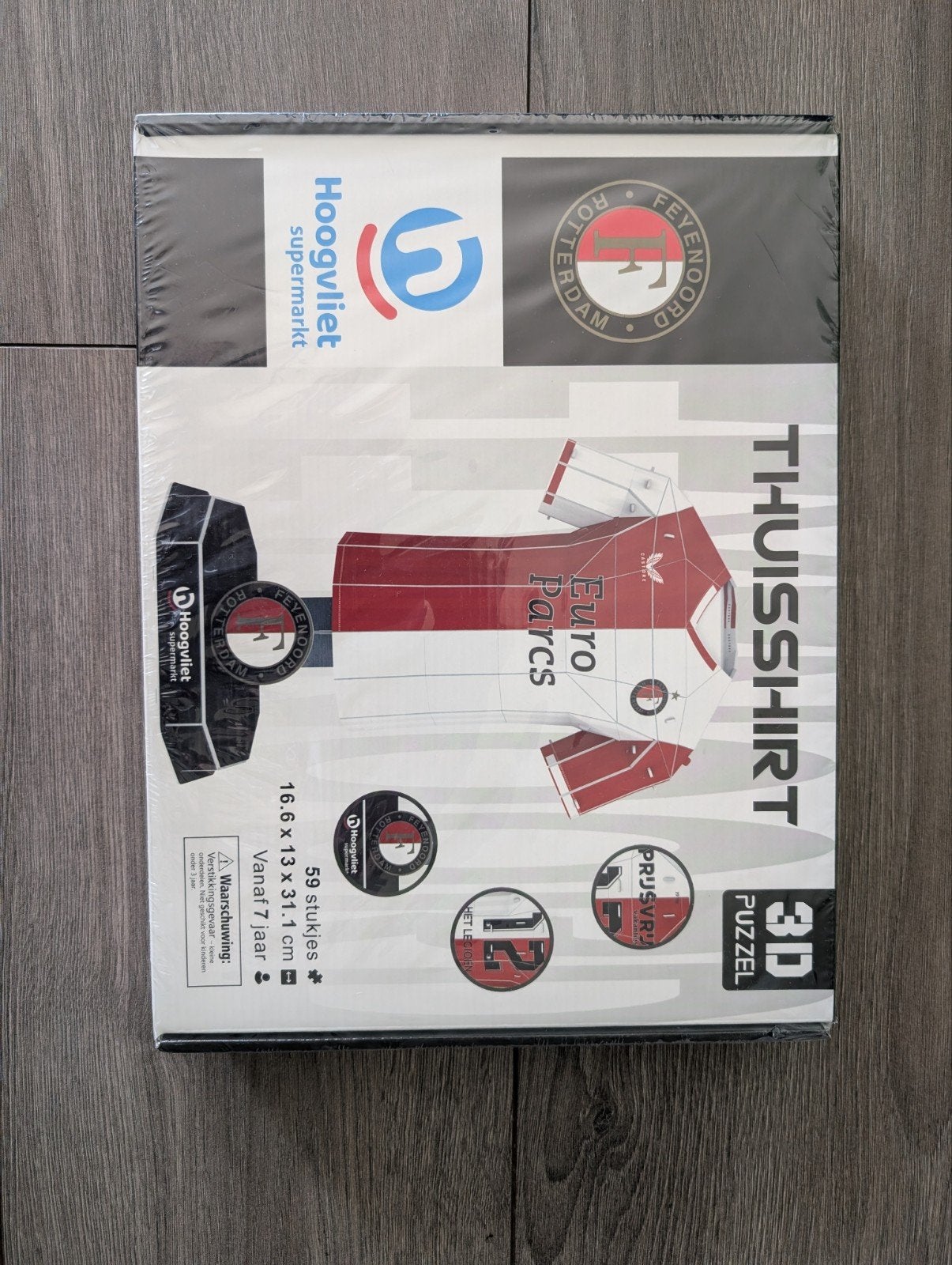 Feyenoord Thuisshirt 3D Puzzel - Nieuw in verpakking, Ophalen of Verzenden, Minder dan 500 stukjes, Nieuw, Rubik's of 3D-puzzel