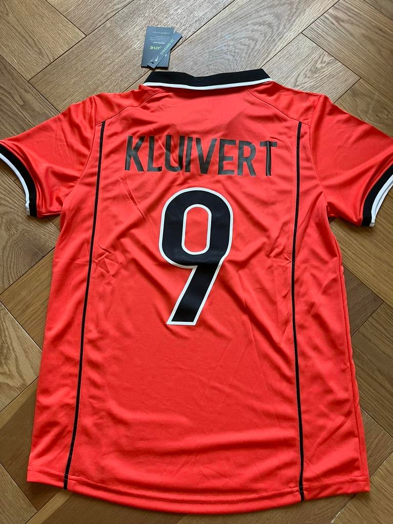 Nederland #9 Kluivert Retro Shirt 1998 — Maat M, Sport en Fitness, Voetbal, Maat M, Ophalen of Verzenden, Zo goed als nieuw, Shirt