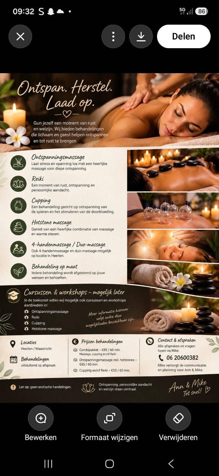 ontspanningsmassage. Reiki. cupping. hotstone
