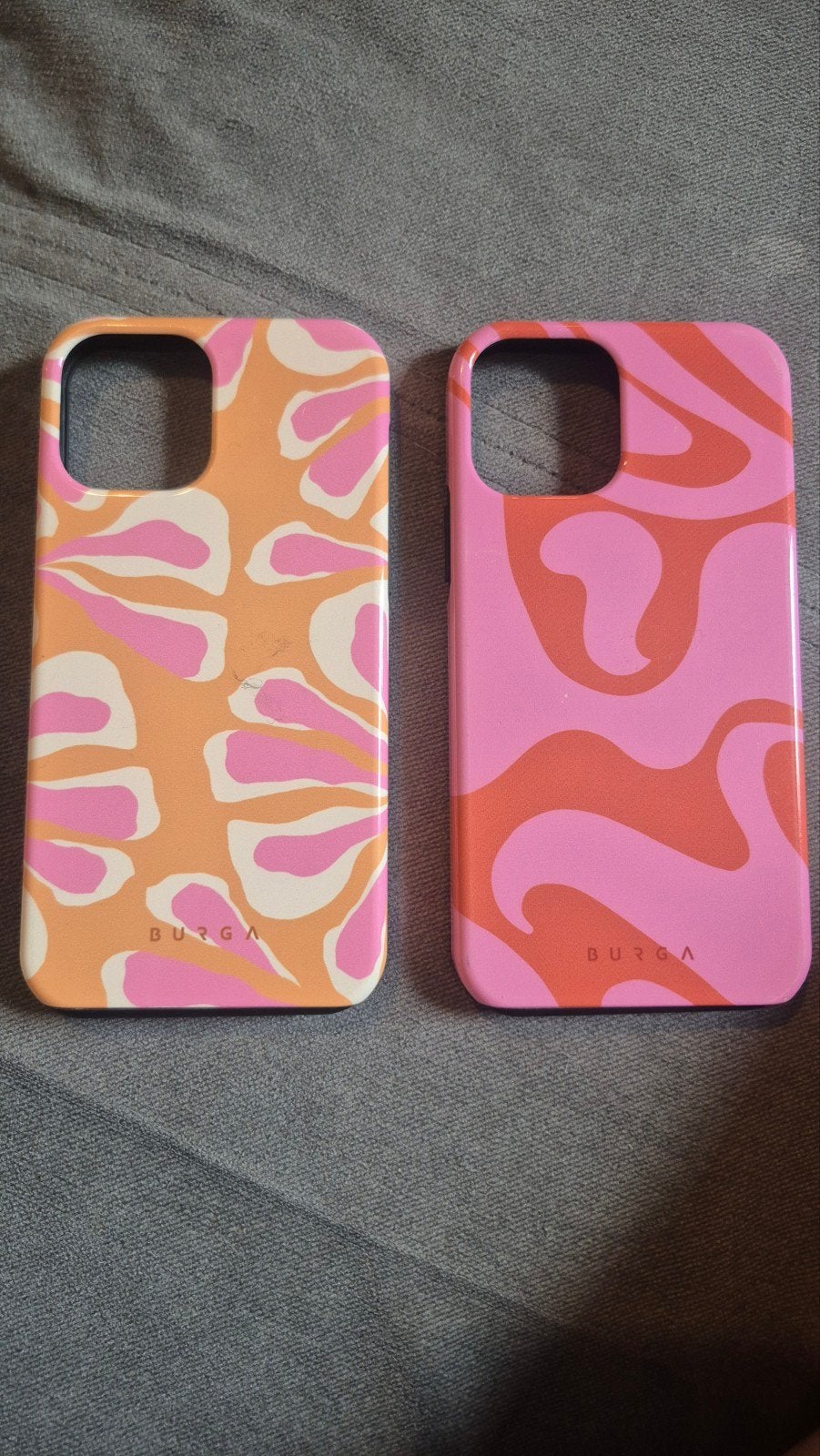 Burga iPhone 13 Pro Max hoesjes - Roze/Oranje Swirl, Kunststof, Hoesje of Tasje, Ophalen of Verzenden, Schokbestendig