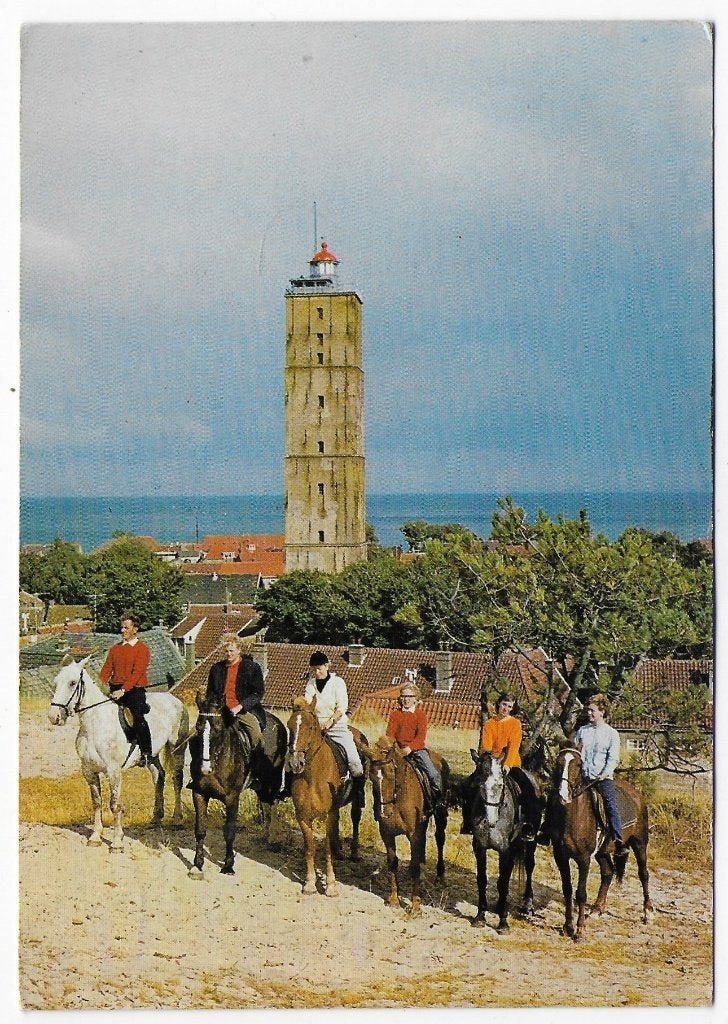 Terschelling Brandaris Gelopen Ansichtkaart ( B5330 ), Ophalen of Verzenden, 1980 tot heden, Gelopen, Waddeneilanden