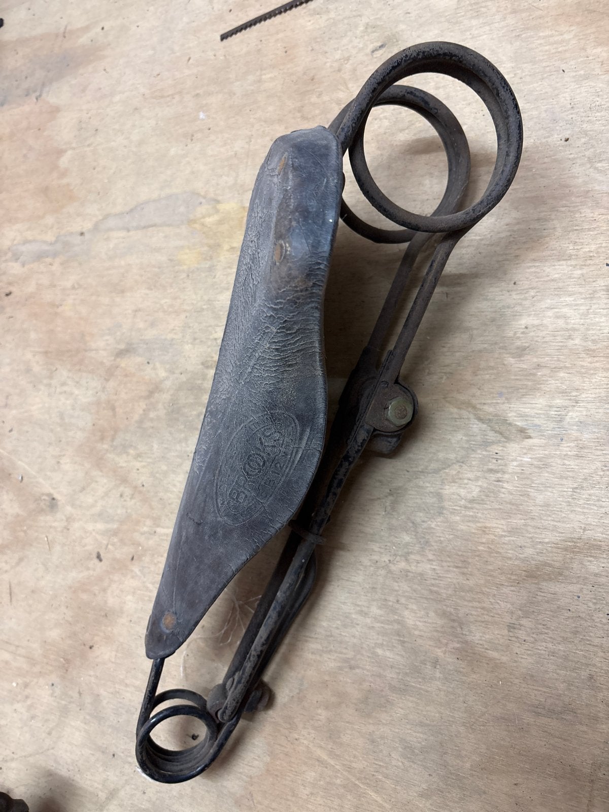 Vintage Brooks fietszadel - Oud lederen zadel, Gebruikt, Leer, Verzenden, Zadel