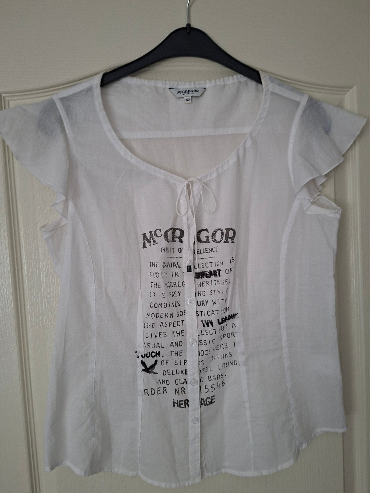 McGregor Witte Blouse Wijde Mouwtje - Maat 42, McGregor, Wit, Maat 42/44 (L), Ophalen of Verzenden