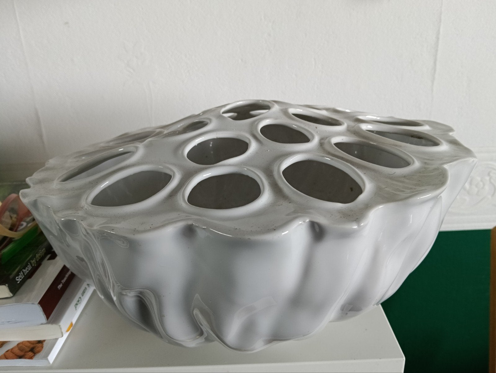 lotus vaas, 14 cm, Ophalen of Verzenden, Zo goed als nieuw, Geschikt voor droogbloemen