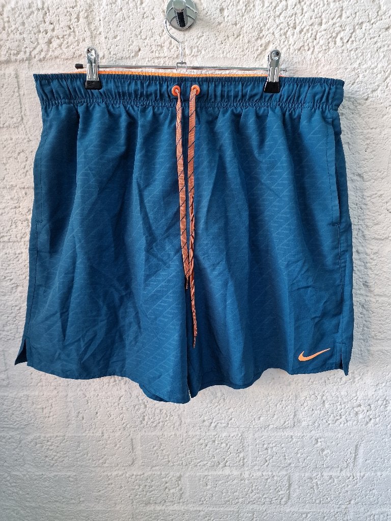 Nike Zwembroek Heren XL – Blauw/Oranje, Ophalen of Verzenden, Maat 56/58 (XL), Blauw