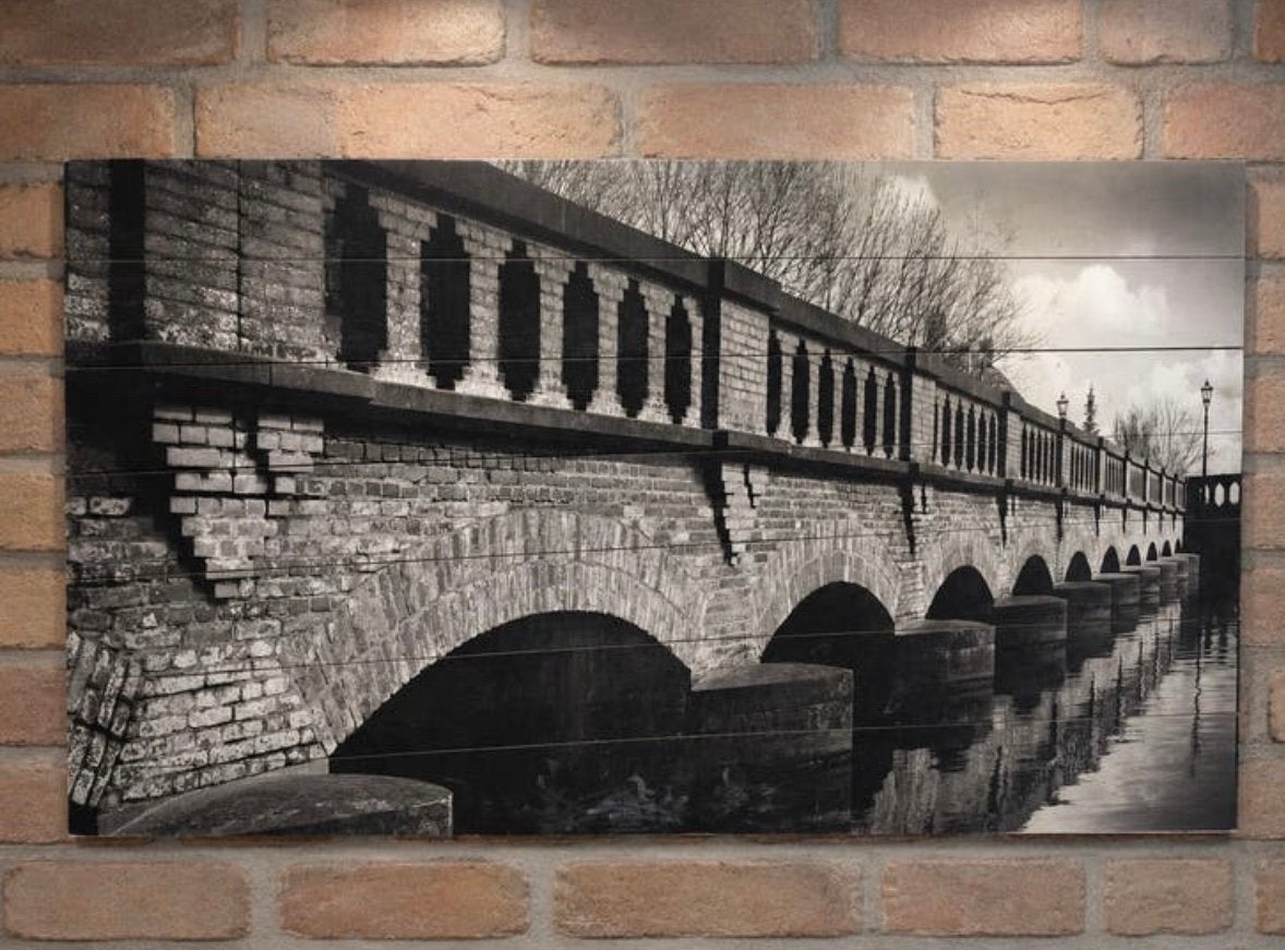 Houten schilderij brug, Ophalen, Zo goed als nieuw, Minder dan 50 cm, Schilderij