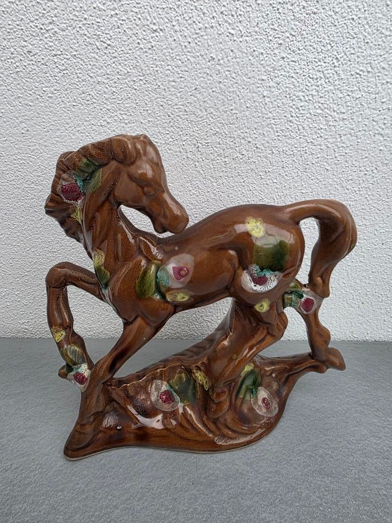 Vintage Keramieken paard beeldje, Ophalen of Verzenden, Zo goed als nieuw, Dier