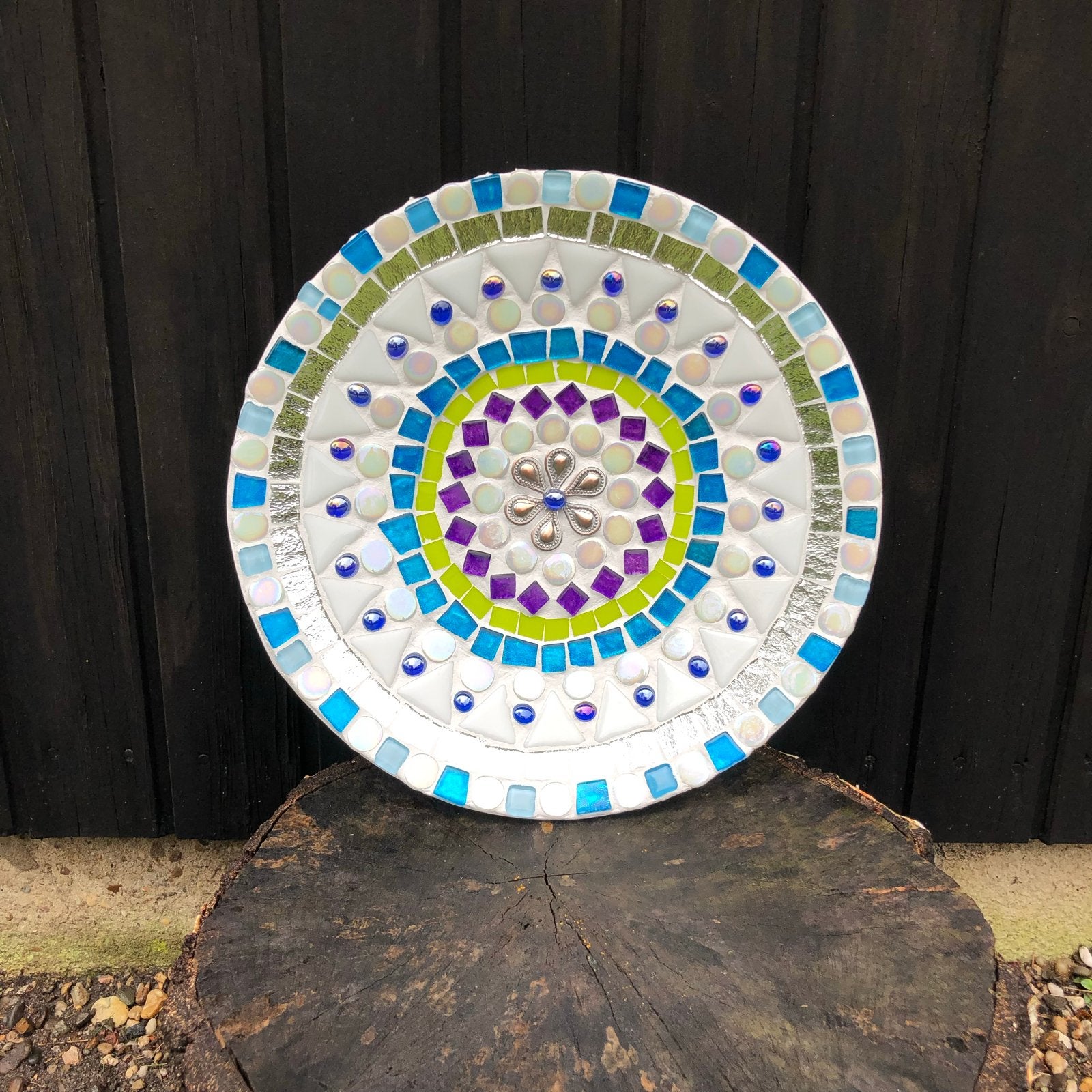 Handgemaakt mozaïek wandbord/fruitschaal - 30 cm, Geschikt voor wandmontage, Overige materialen, Schaal, Rond