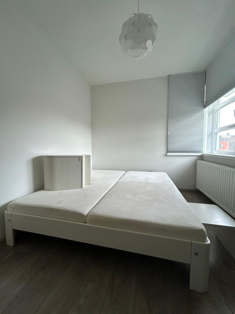 Auping Auronde tweepersoonsbed incl. matrassen, Ophalen, Gebruikt, Wit, Tweepersoons