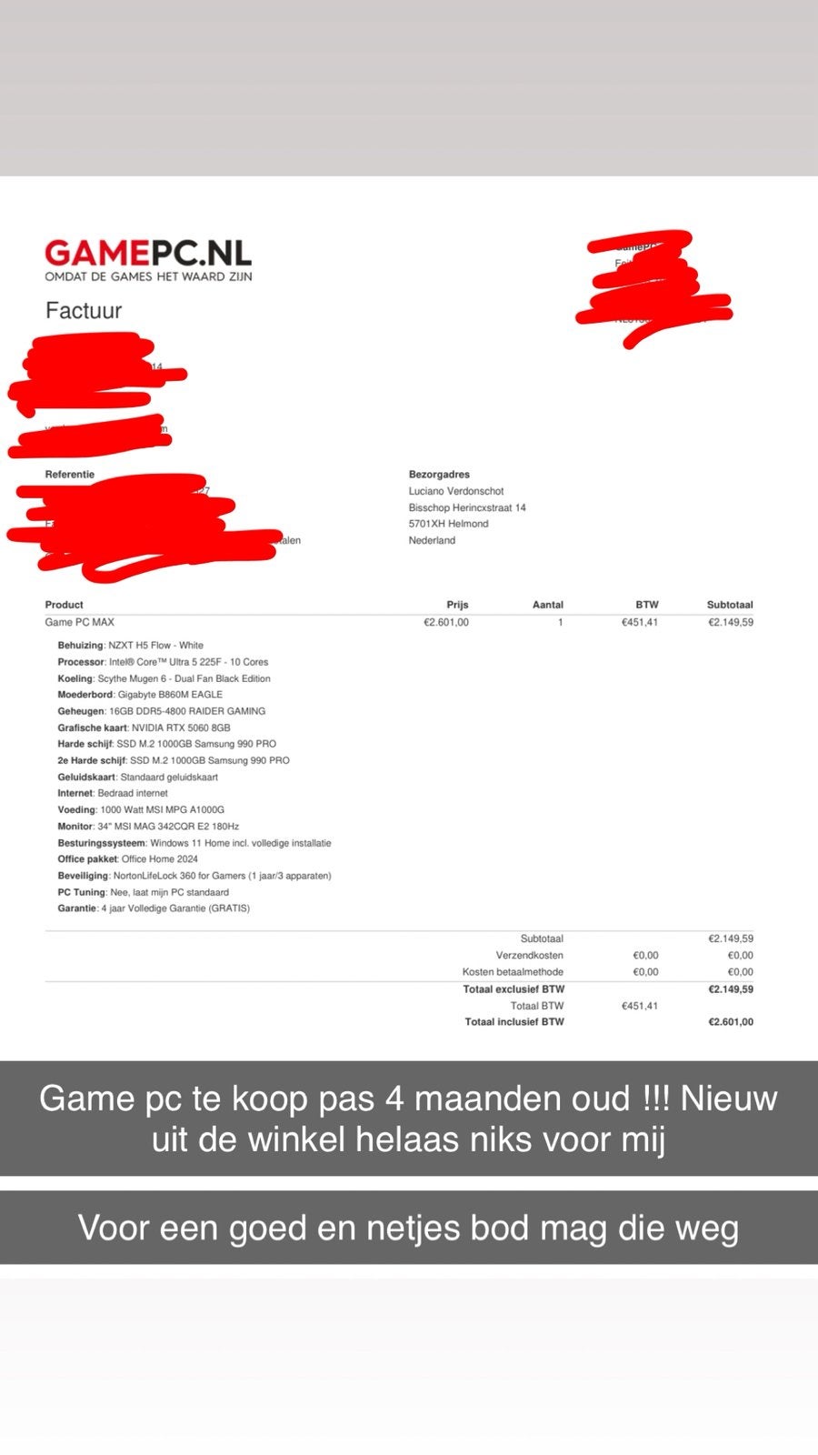 GAME PC TE KOOP!!!!, Tickets en Kaartjes, Sport | Overige, Eén persoon, Augustus