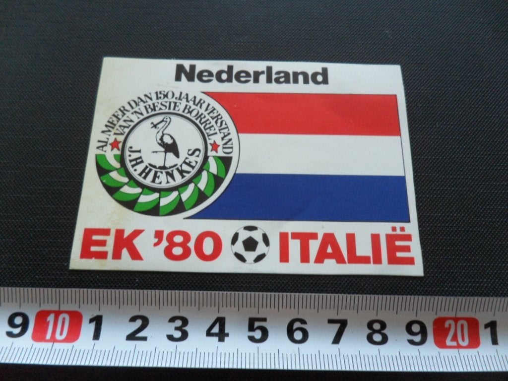 sticker EK '80 Italië  Nderland  Henkes Jenever, Ophalen, Zo goed als nieuw