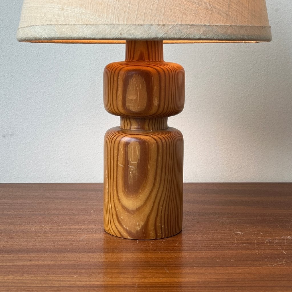 Zeldzaam Domus Grenen tafellampje jaren 60 70, Gebruikt, Domus, Tafellamp, Hout