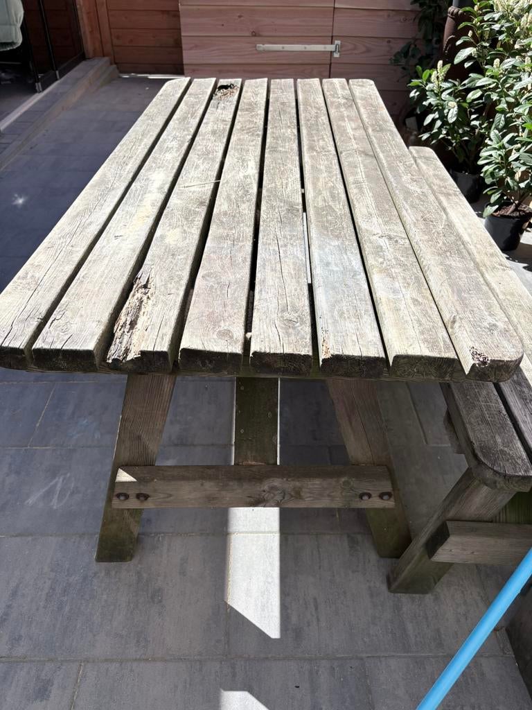 Tuintafel hout, Ophalen, Gebruikt, Rechthoekig, Hout