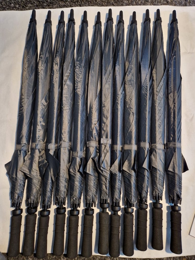12 stuks Ø180cm paraplu, zwart / grijs, stevig, nieuw, Ophalen of Verzenden, Nieuw, Zwart