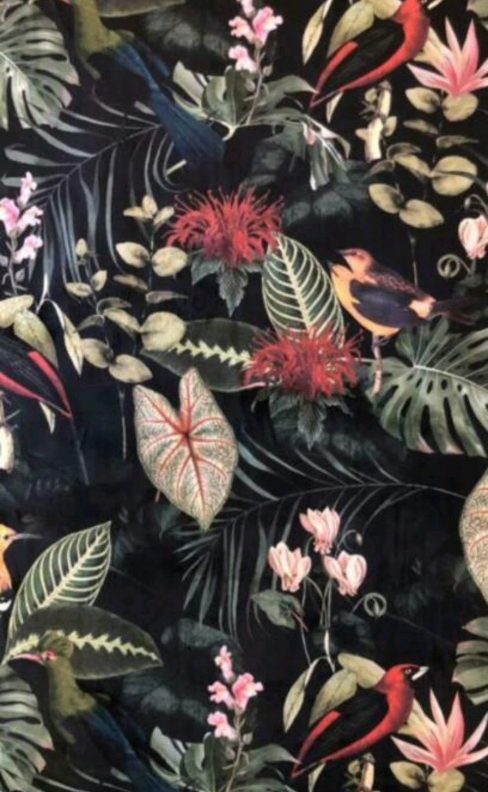 Luxe velours gordijnstof met tropische print - 140 cm breed, Fluweel, Nieuw, Ophalen of Verzenden, Overige typen