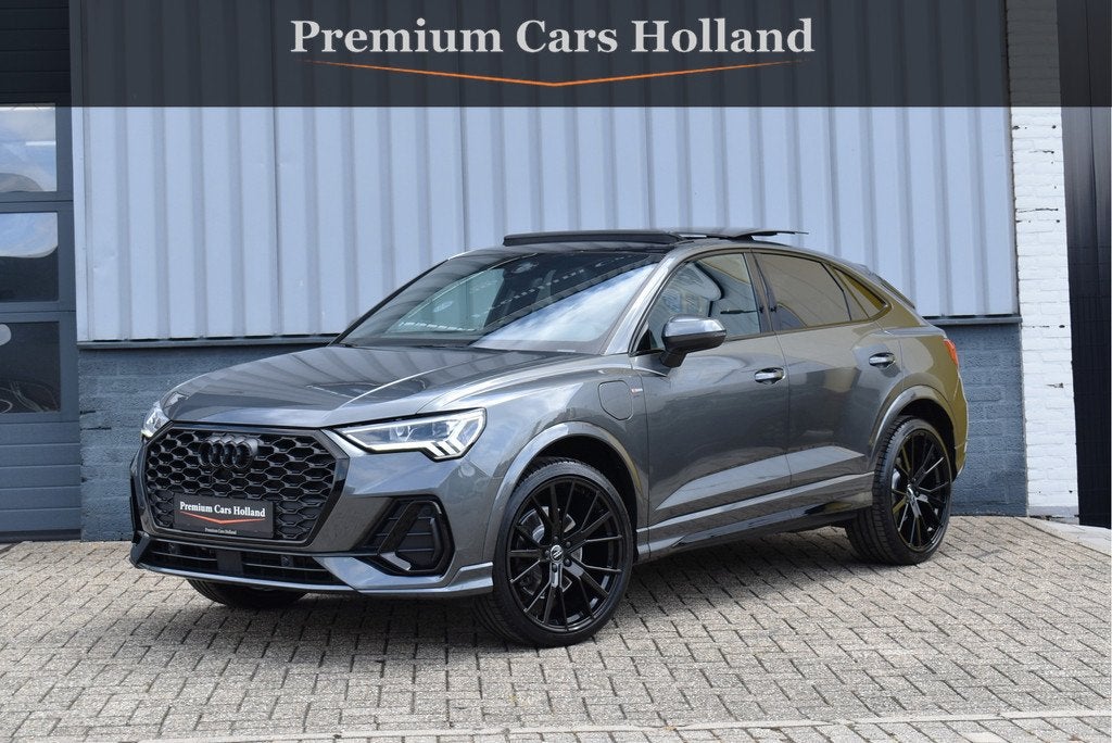 Audi Q3 Sportback 45 TFSI e S-Line 245 Pk Pano Navi Sfeer Le, Gebruikt, Zwart, Leder en Stof, 245 pk