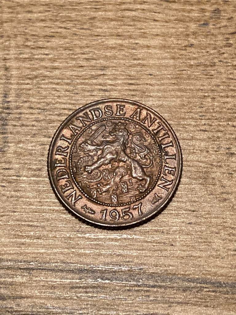 1 cent 1957 nederlandse antillen, Postzegels en Munten, Munten | Nederland, Ophalen of Verzenden, Koningin Wilhelmina, 1 cent