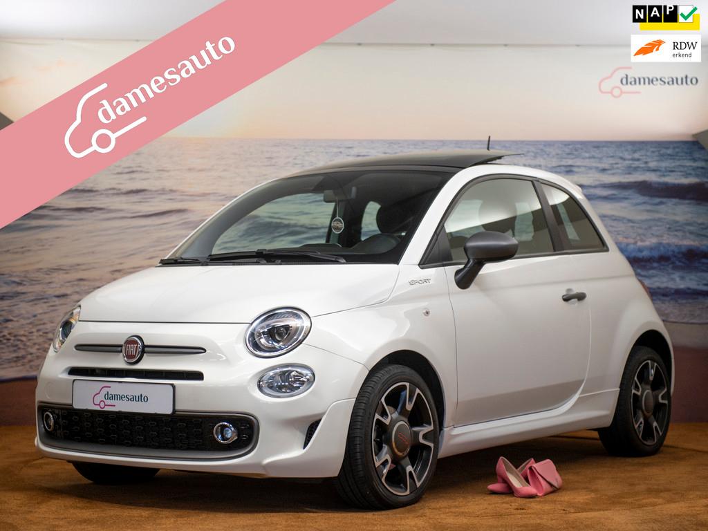 Fiat 500 1.0 Hybrid Sport NAP, Schuifdak! Vol opties., Auto's, 4 stoelen, Leder en Stof, Wit, Origineel Nederlands