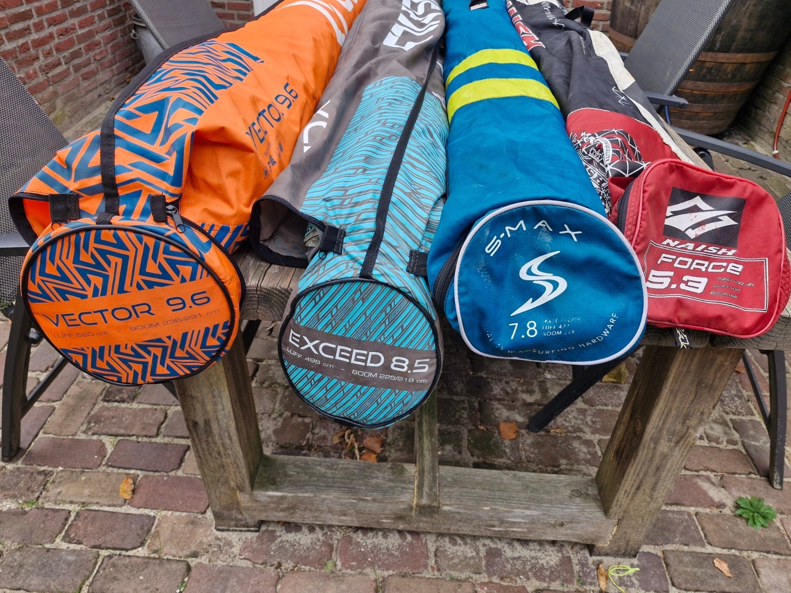 Windsurfzeilen - grote maten., Ophalen, 8 m² of meer, Gunsails, Zeil