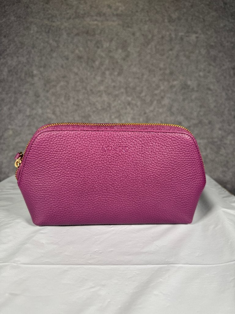 Longchamp Pebbled Leather Cosmetic Pouch Purple, Verzenden, Zo goed als nieuw, Paars, Handtas