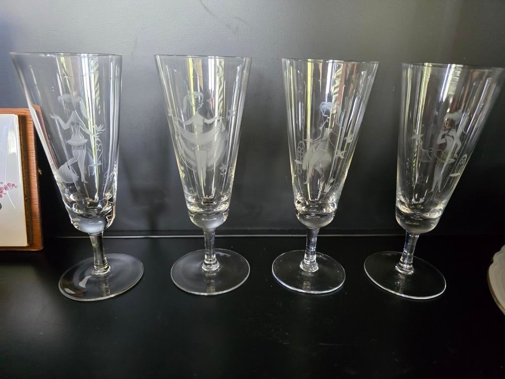 Vintage Rosenthal Peynet champagneglazen – set van 4 –, Ophalen of Verzenden
