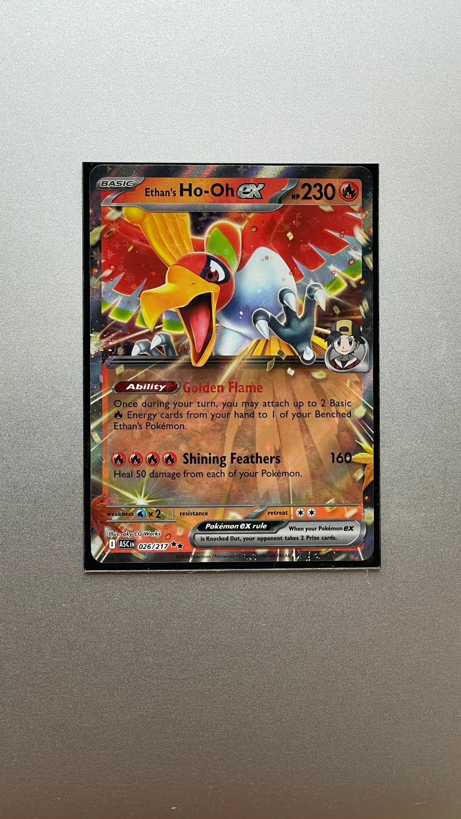 Ethan’s Ho-Oh EX 026/217 Pokémon kaart, Ophalen of Verzenden, Nieuw, Losse kaart