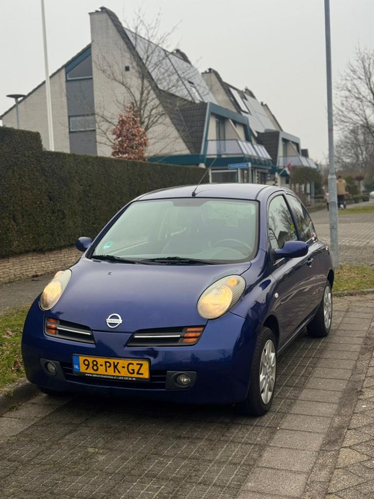 Nissan Micra 1.4 3DR 2004 Blauw, Auto's, 31 €/maand, 4 cilinders, Blauw, Origineel Nederlands