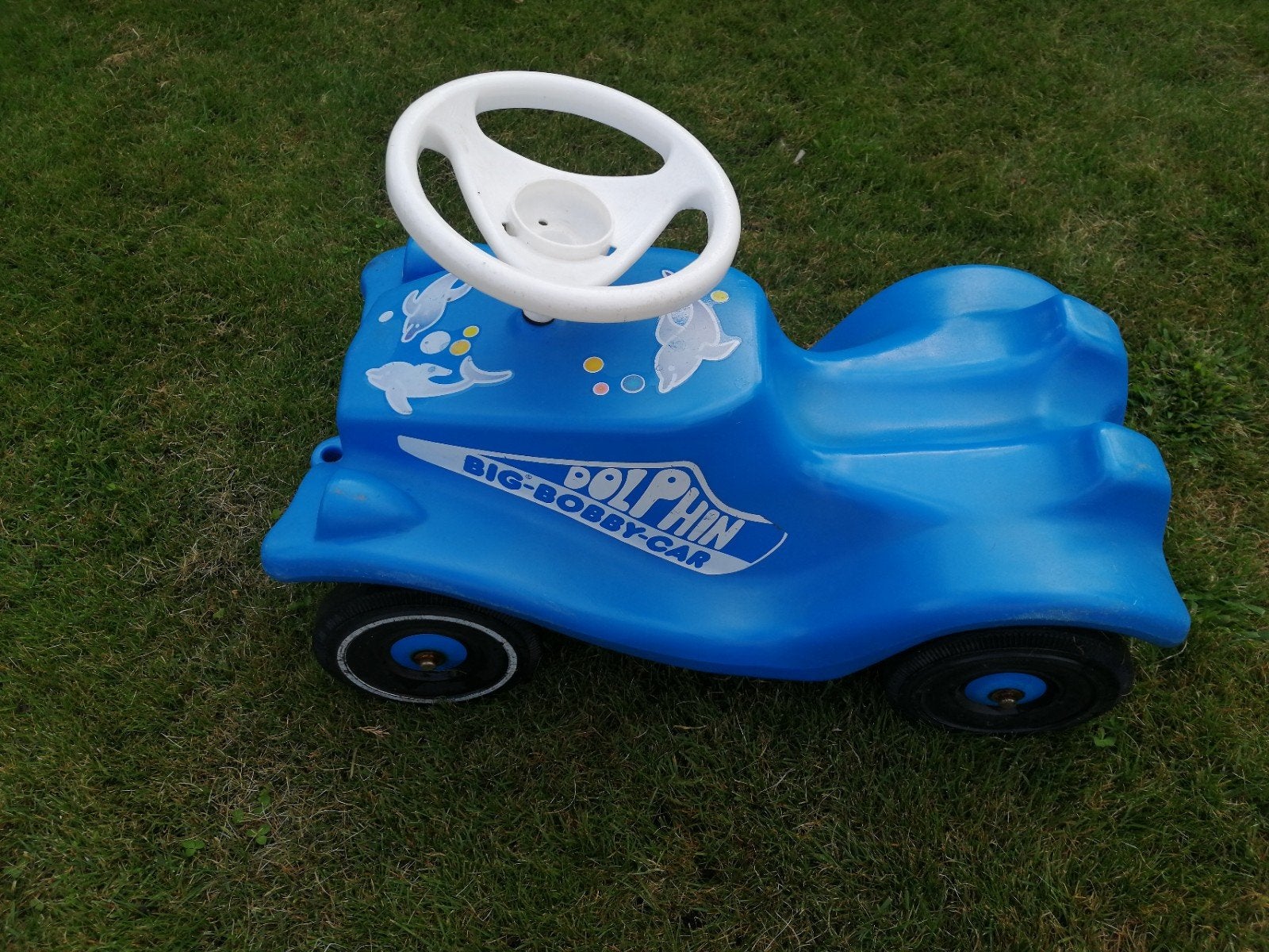 Blauwe Big Bobby Car 'Dolphin' loopauto, Kinderen en Baby's, Speelgoed | Buiten | Voertuigen en Loopfietsen, Ophalen, Gebruikt
