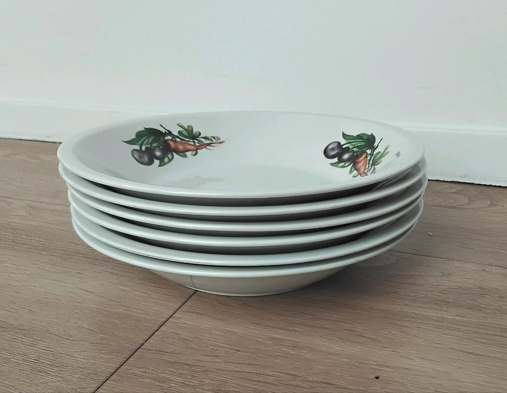 6 Vintage soepborden van Villeroy&Boch voor Royco, 21cm, Ophalen of Verzenden, Zo goed als nieuw, Bord(en), Overige stijlen