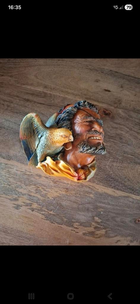 Bossons wanddecoratie: Piraat met papegaai, Minder dan 20 cm, Handgemaakt, Ophalen of Verzenden, Wanddecoratie