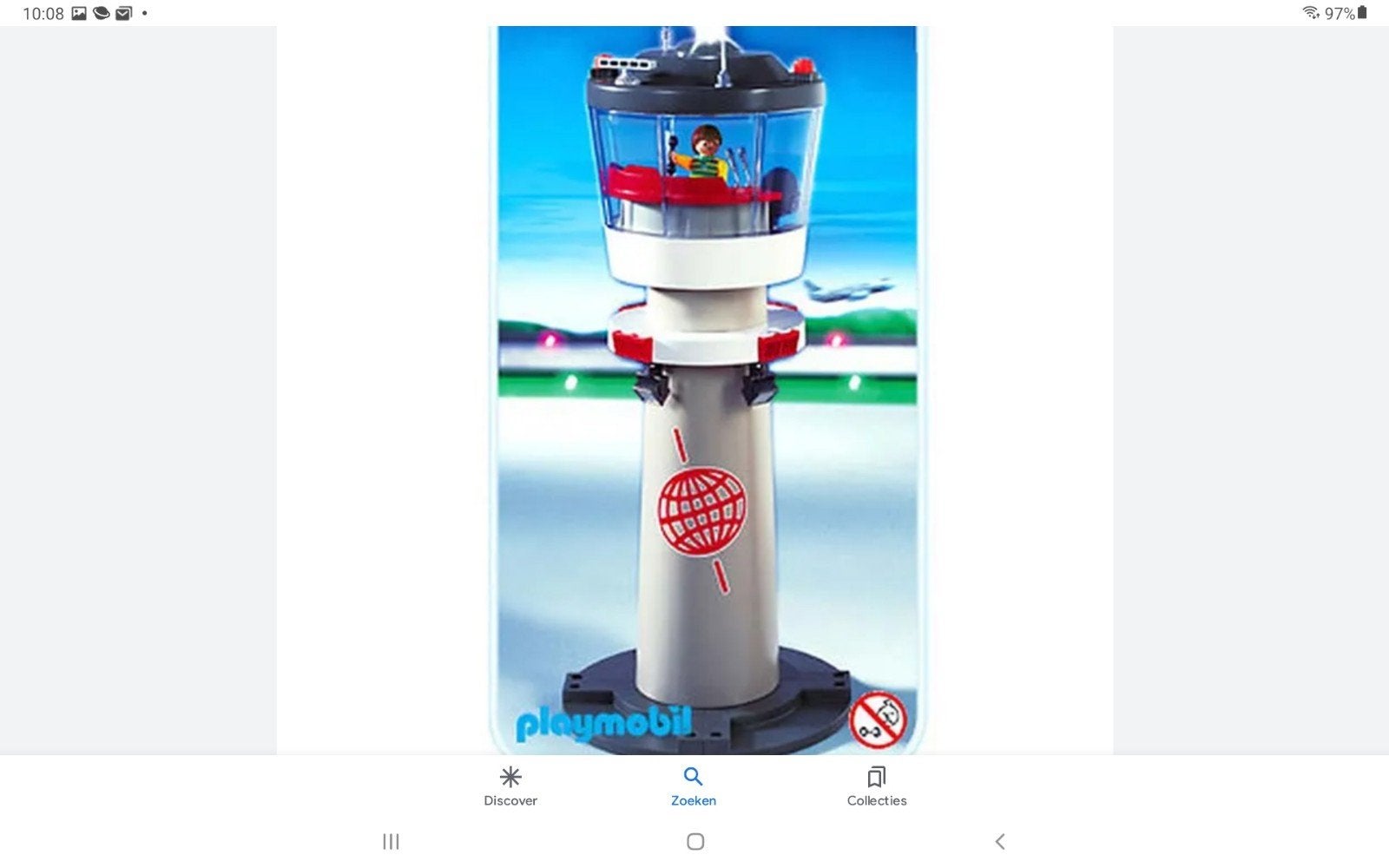 4313 Playmobil Luchthaven Verkeerstoren met figuur, Ophalen of Verzenden, Gebruikt, Complete set