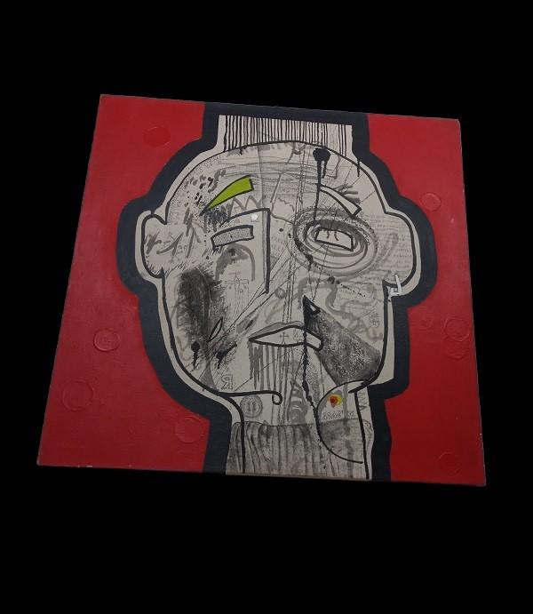 moderne compositie " a head"., Antiek en Kunst, Ophalen of Verzenden