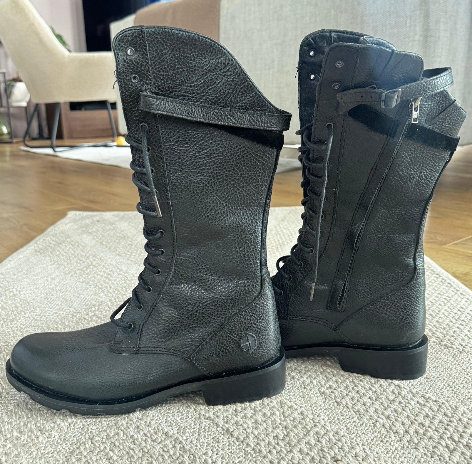 Dr. Martens Mullen 14-Eye Zip Boots, Kleding | Dames, Schoenen, Zo goed als nieuw, Zwart, Ophalen of Verzenden