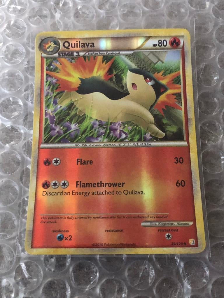 Quilava 49/123 Uncommon Reverse Holo, Ophalen of Verzenden, Nieuw, Losse kaart, Foil