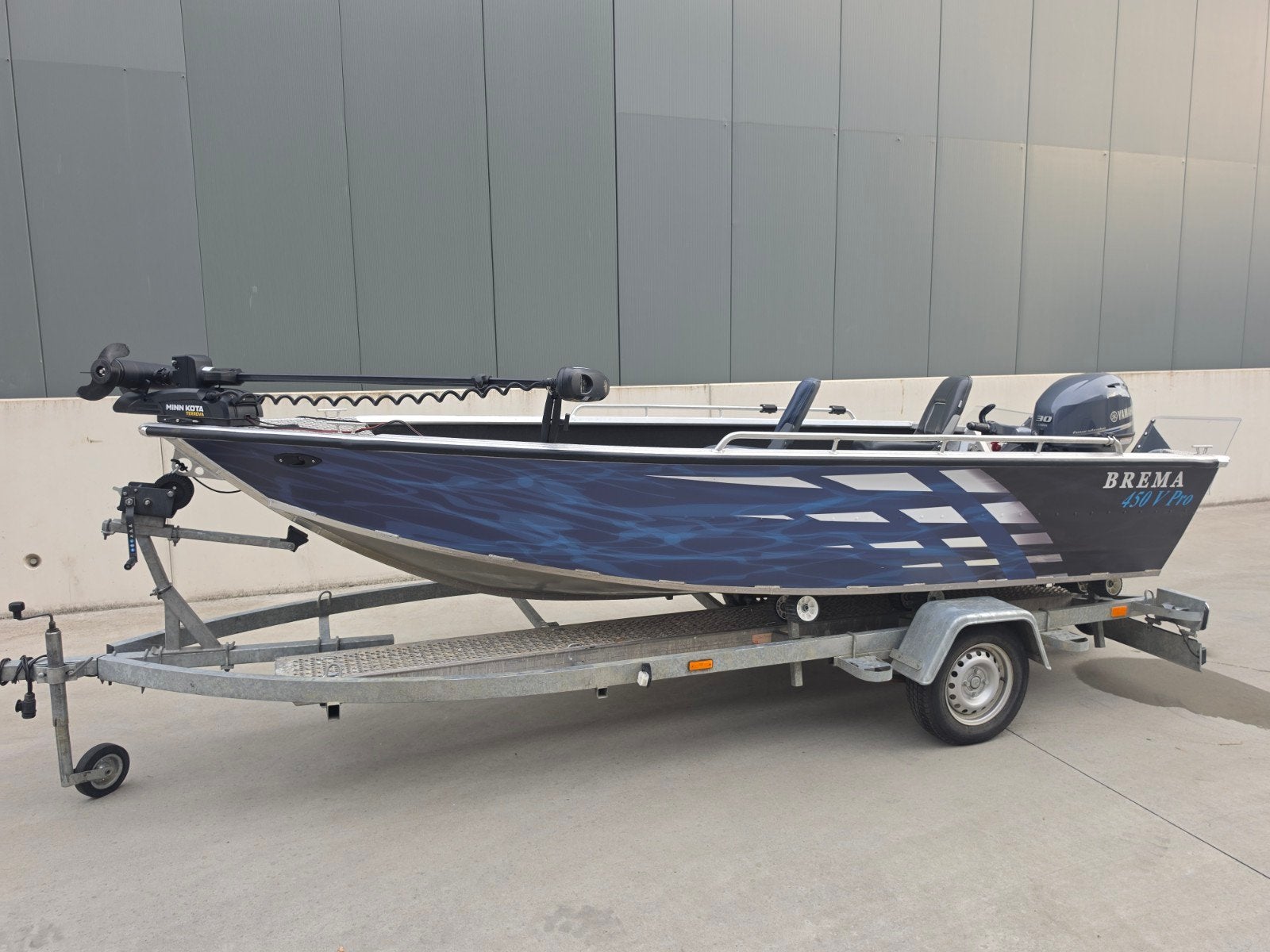 Brema 450 V Pro met Yamaha 30pk buitenboordmotor, Watersport en Boten, Overige merken, Gebruikt, Elektrische start, Ophalen of Verzenden
