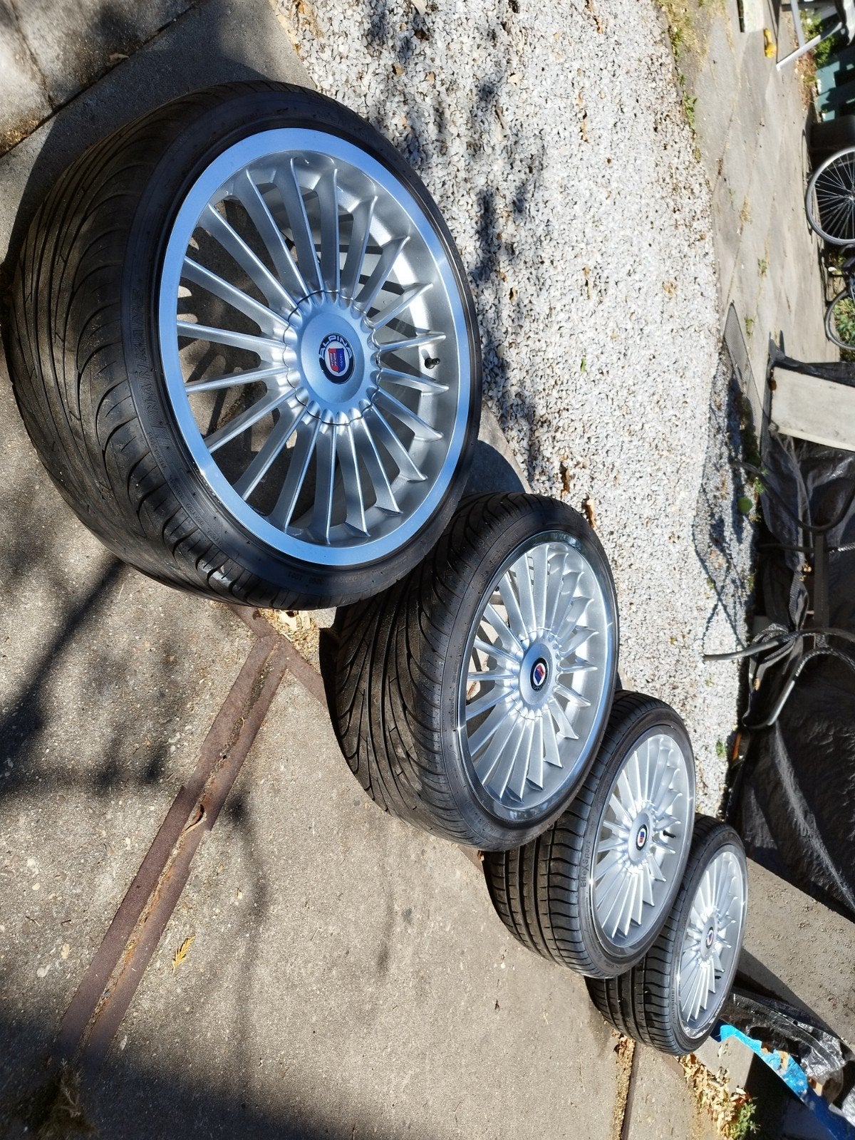 BMW Alpina 19" velgen+zomerbanden,spacers en bouten, 19 inch, Gebruikt, Banden en Velgen, Ophalen of Verzenden