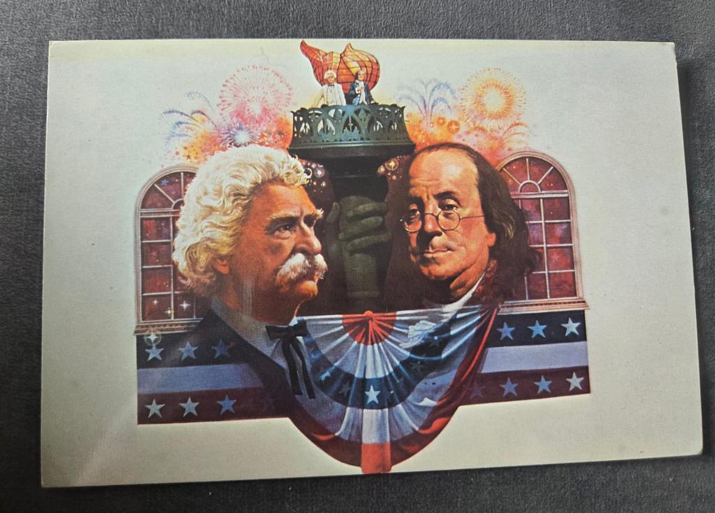 Benjamin Franklin en Mark Twain, Verzamelen, Ansichtkaarten | Themakaarten, Ongelopen, Overige thema's, Verzenden