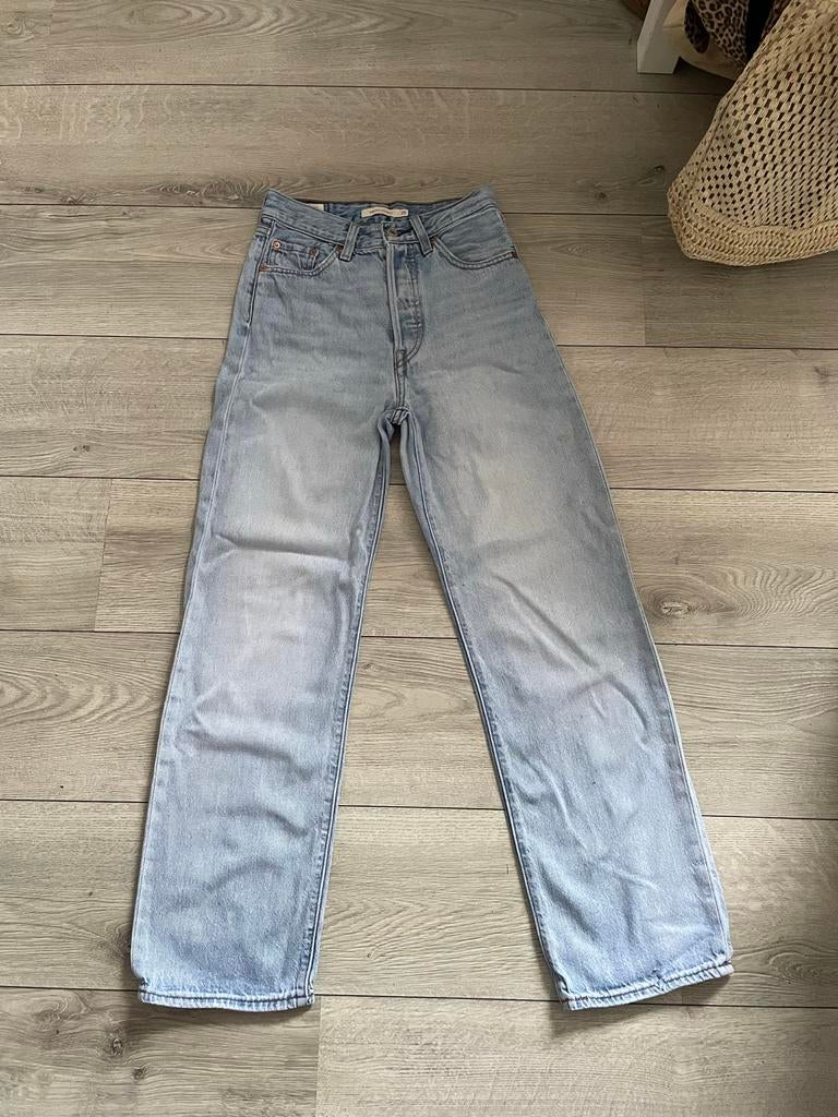Levi’s Ribcage Straight Jeans W25/L29, Ophalen of Verzenden, Gedragen, Blauw, W27 (confectie 34) of kleiner