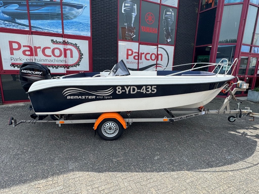 Bemaster 490 sport consoleboot Mercury F50, Watersport en Boten, Motorboten en Motorjachten, Overige merken, Gebruikt, 35 cm, Buitenboordmotor
