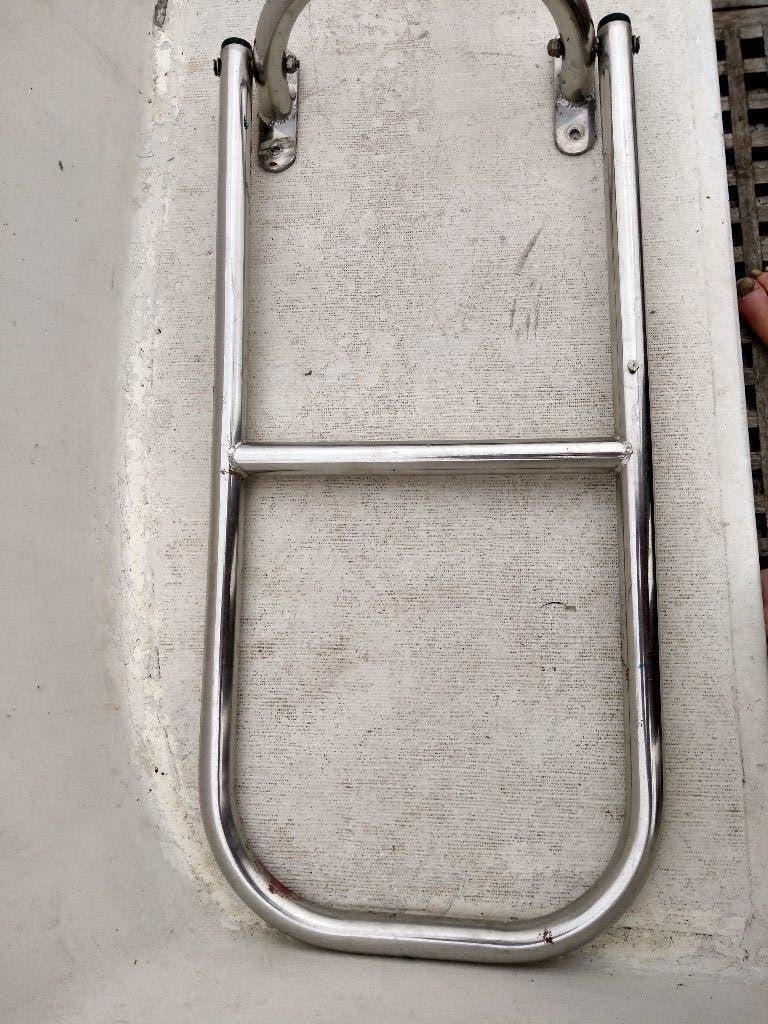 Degelijke rvs zwemtrap, spiegel montage 60 cm lang, 3 treden, Ophalen of Verzenden, Gebruikt, Overige typen