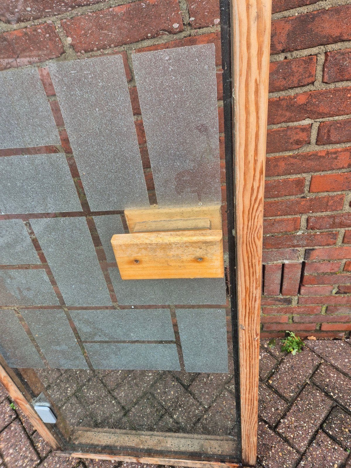 Glazen saunadeur met houten kozijn, Ophalen of Verzenden, Gebruikt
