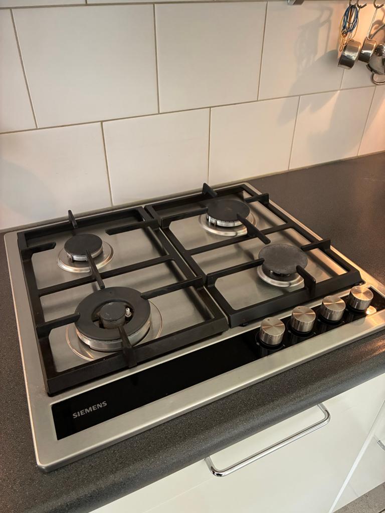 Siemens inbouw gaskookplaat, 3 jaar jong, Witgoed en Apparatuur, Fornuizen, Ophalen, Minder dan 85 cm, 60 cm of meer, 4 kookzones
