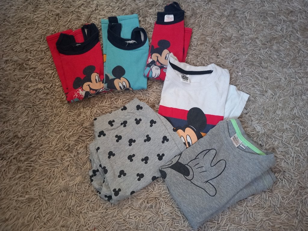 Kinderkleding Mickey Mouse pakket hemden pyjama maat 122-128, Disney, Nacht- of Onderkleding, Gebruikt, Ophalen of Verzenden