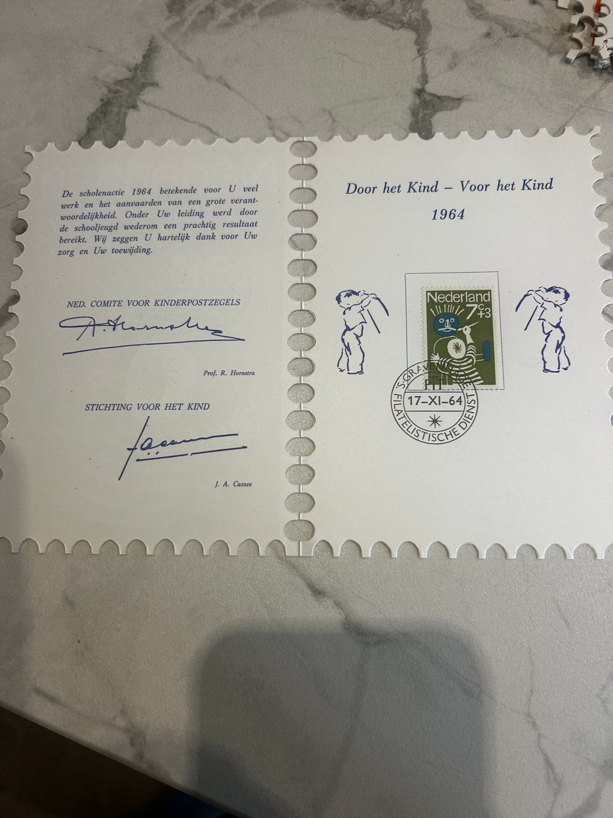 Bedankt kaarten Kinderpostzegels Collectie (1964-1986), Ophalen of Verzenden, Na 1940, Gestempeld