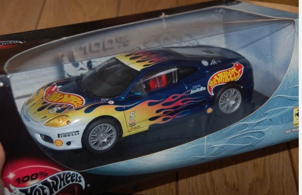 1:18 FERRARI 360 CHALLENGE HOTWHEELS livery in box WRH, Verzenden, Zo goed als nieuw, Auto, Hot Wheels