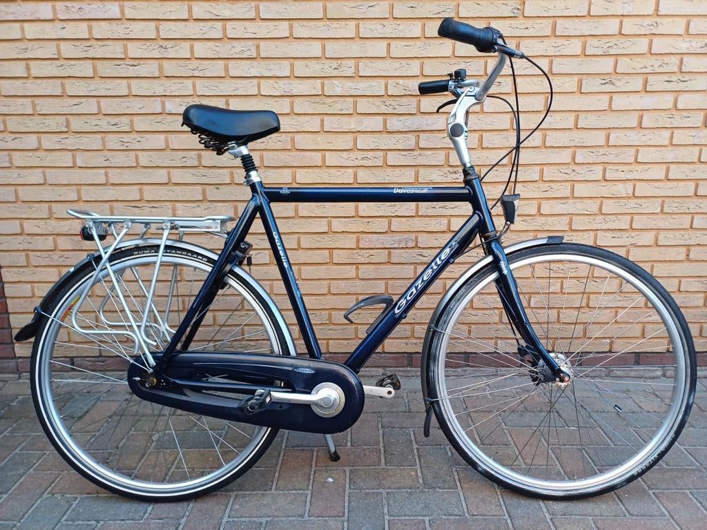 Gazelle herenfiets - Davos. Donkerblauw, Ophalen, Gebruikt, Versnellingen, Gazelle