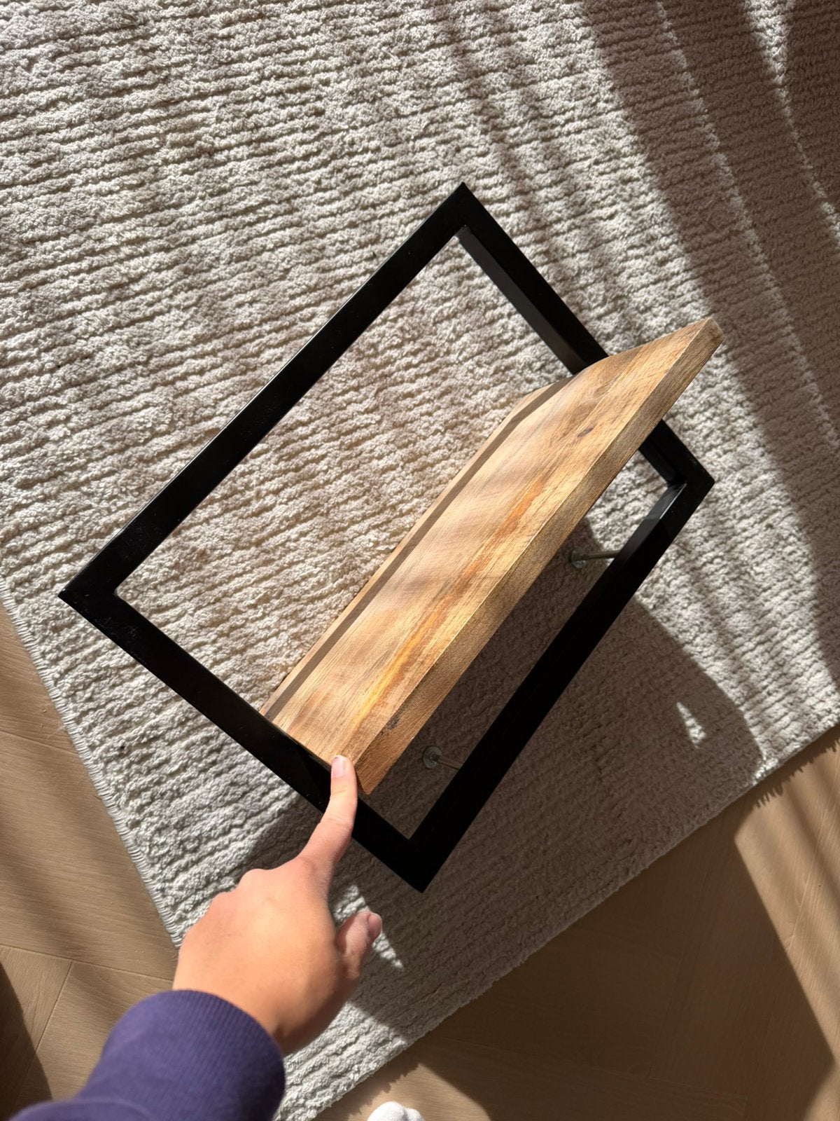 Industrieel look wandrek hout zwart, Ophalen, Zo goed als nieuw