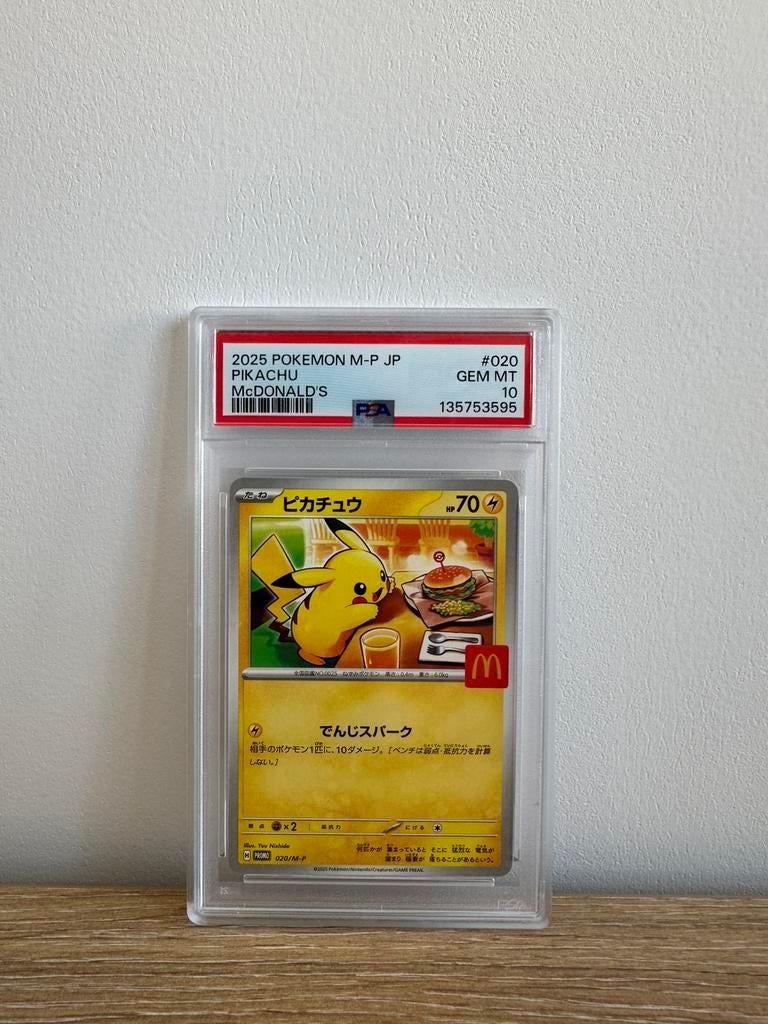 Pikachu 020/M-P Mcdonald's M-p Promo Pokemon Japanese PSA 10, Ophalen of Verzenden, Zo goed als nieuw