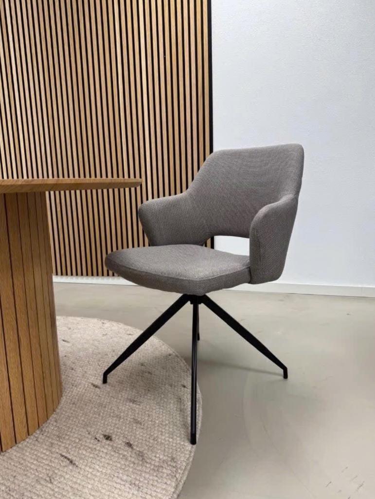 Kick Nora Grijs - Set van 4 - Nieuw in doos, Huis en Inrichting, Stoelen, Nieuw, Vier, Stof, Grijs, Ophalen of Verzenden